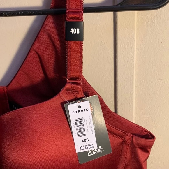 Torrid NWT Push-Up T-Shirt Bra - Shine Red with 360 Back Smoothing Size 40B - Picture 7 of 10